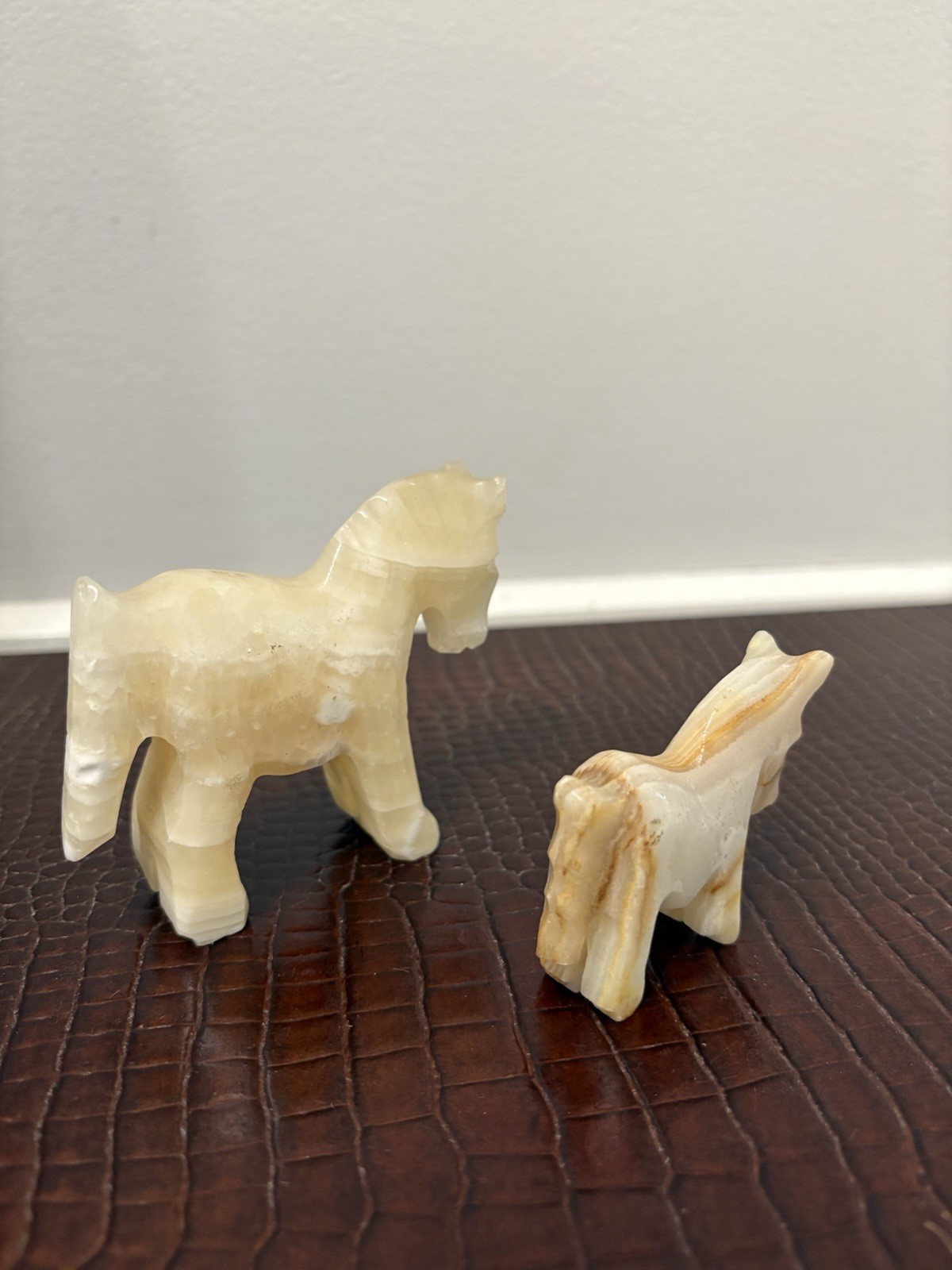 Handcarved Onyx Horse and Pony