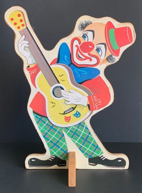 VTG Two Sided Hand Painted Wood Clown – Made in West Germany