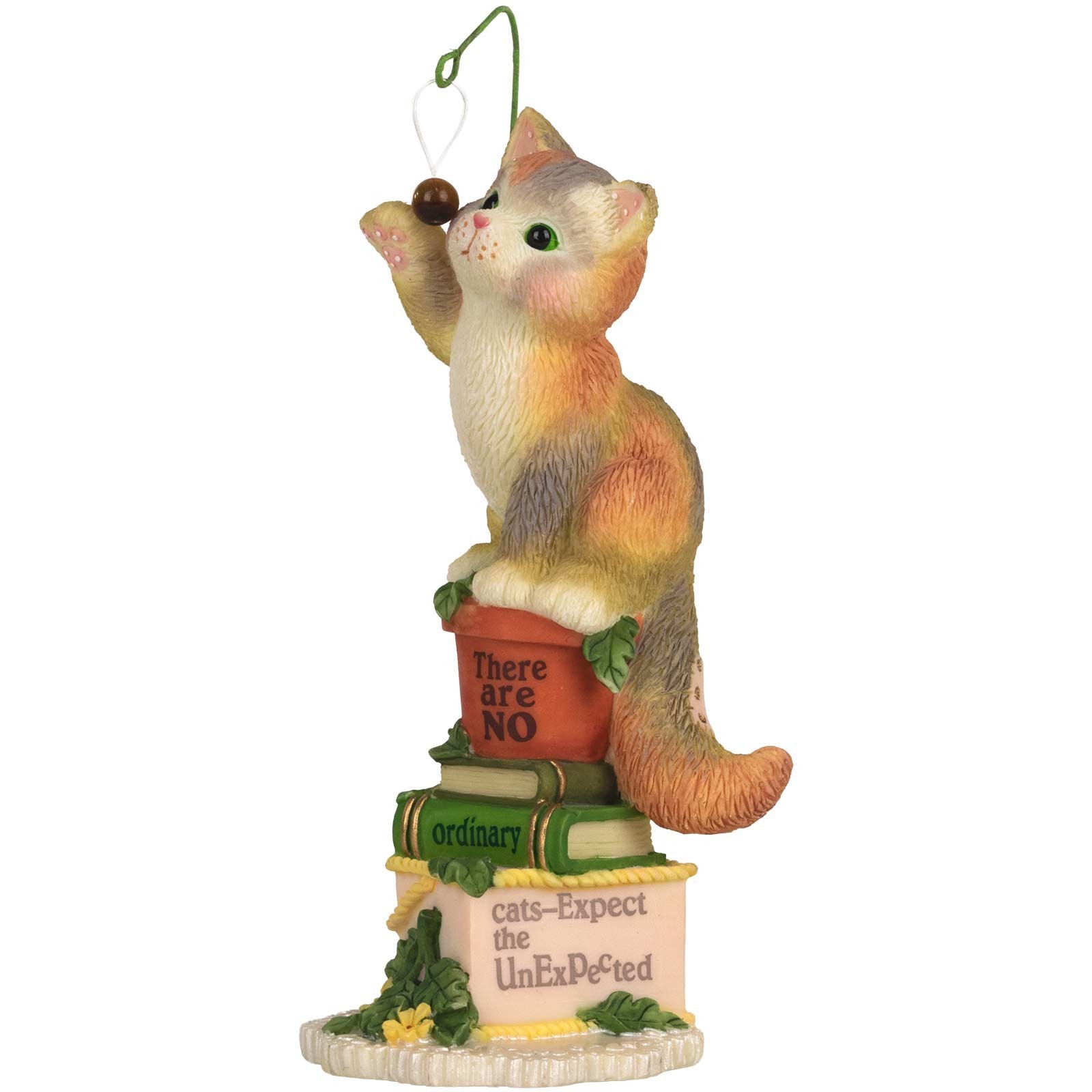 Calico Kittens Cat Playing with Toy on Book Stack Figurine 686573 Unexpected New