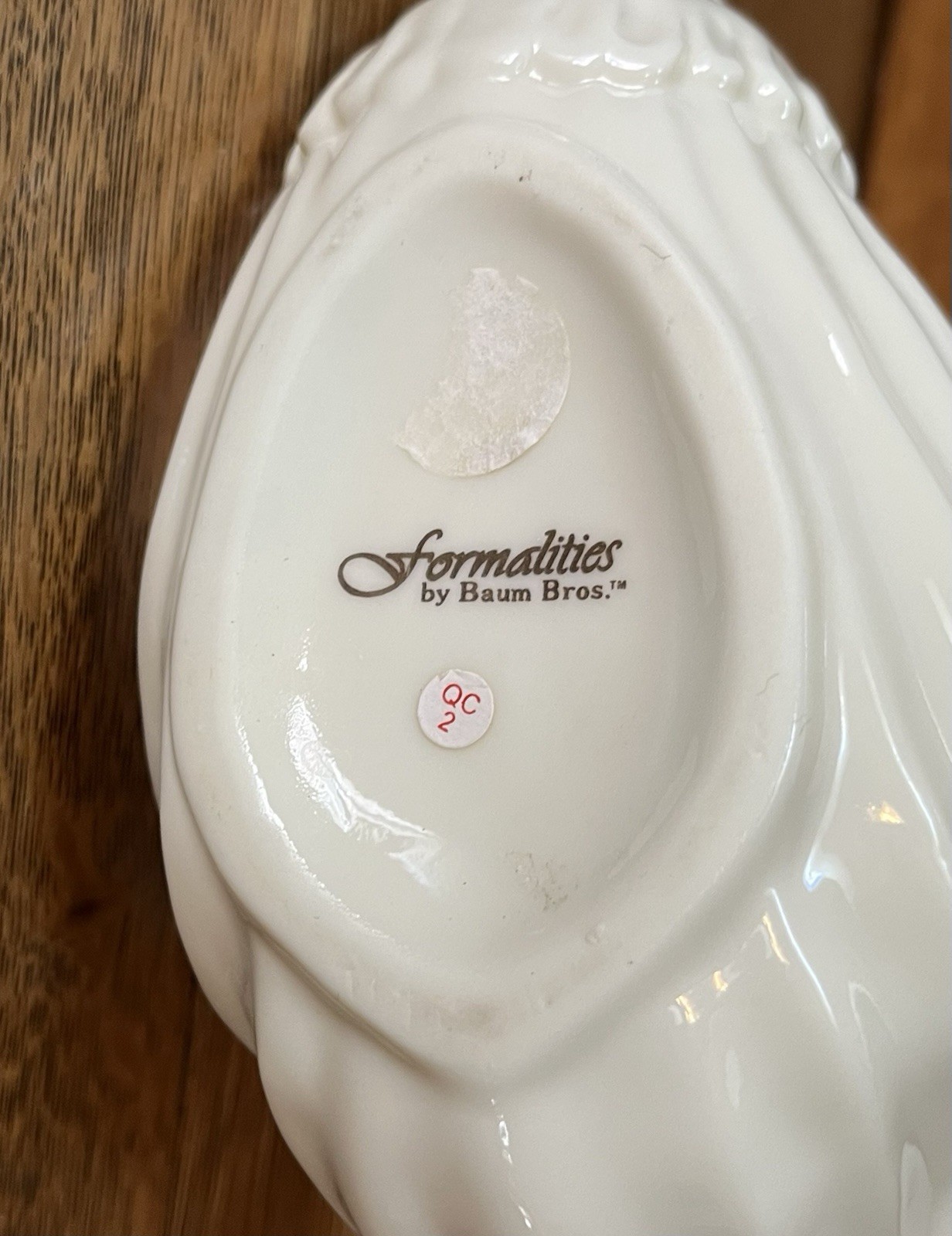 VTG Baum Brothers Formalities Porcelain Swan Figurine Trinket Dish Gold Trim