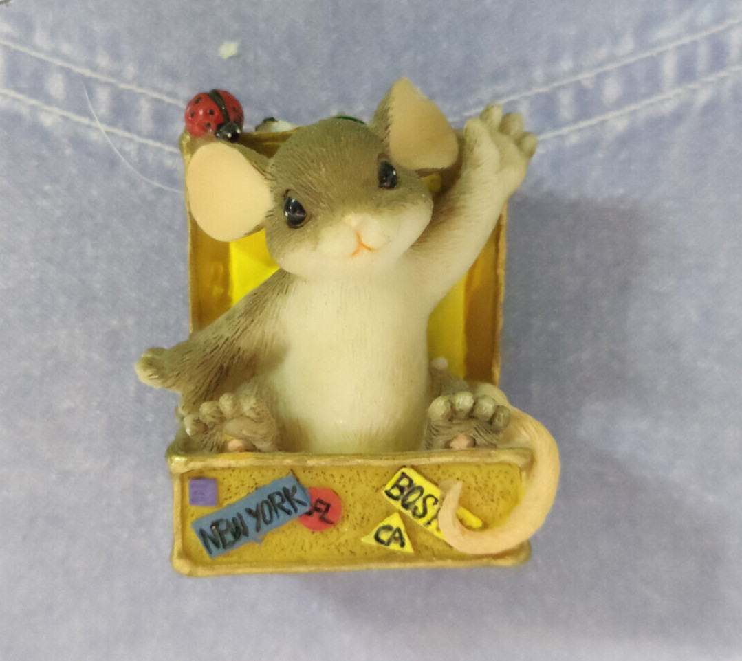 Charming Tails MACKENZIE IN SUITCASE Lapel Pin