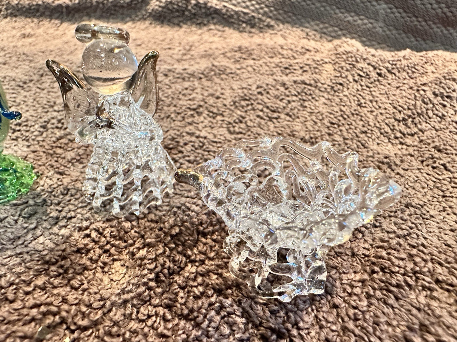 Vintage Mini Glass & Misc Plastic Lot Figurine Animal Airplane Heart