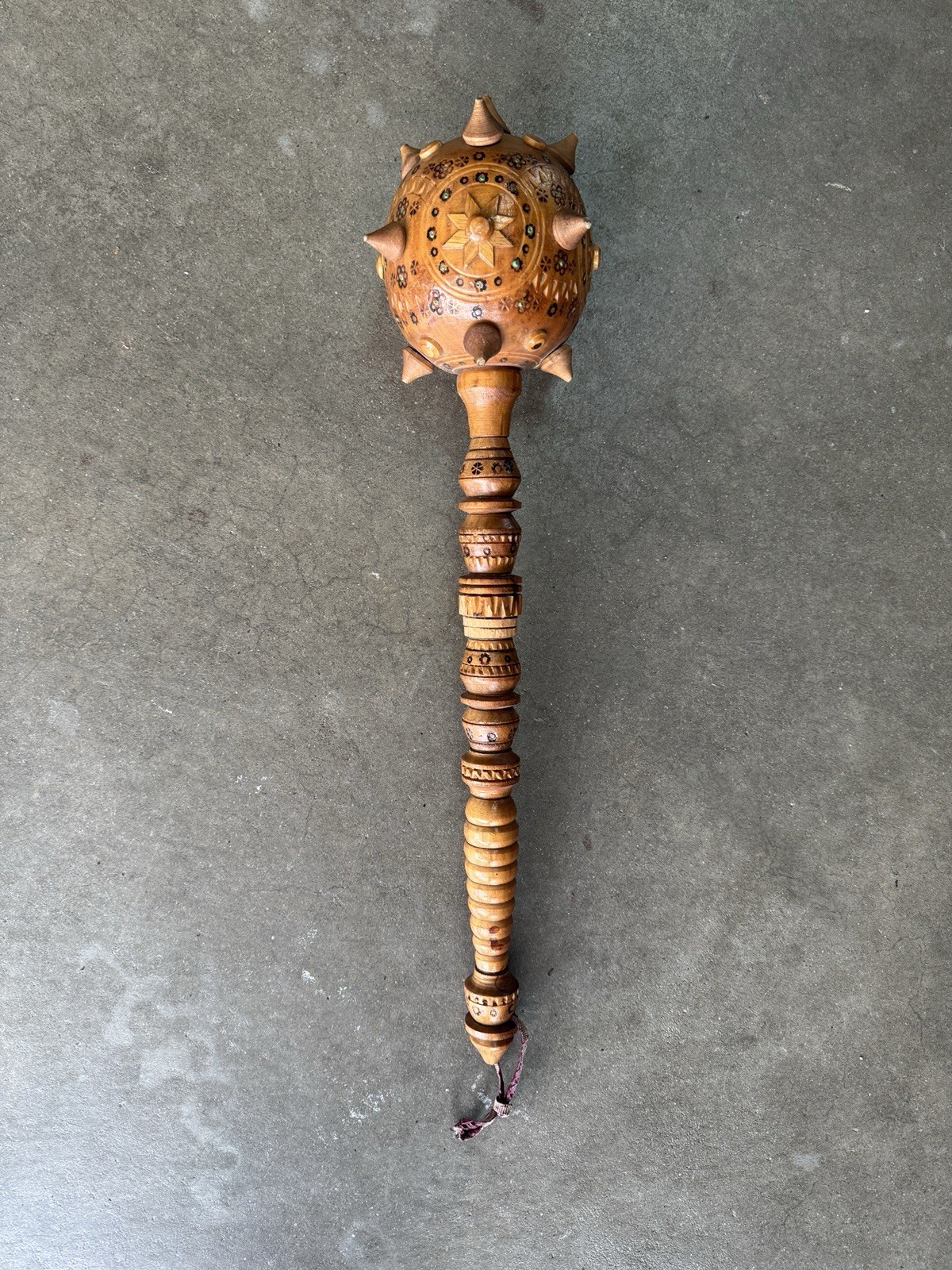 Vintage Ukrainian Handmade Traditional Wood Bulava Mace