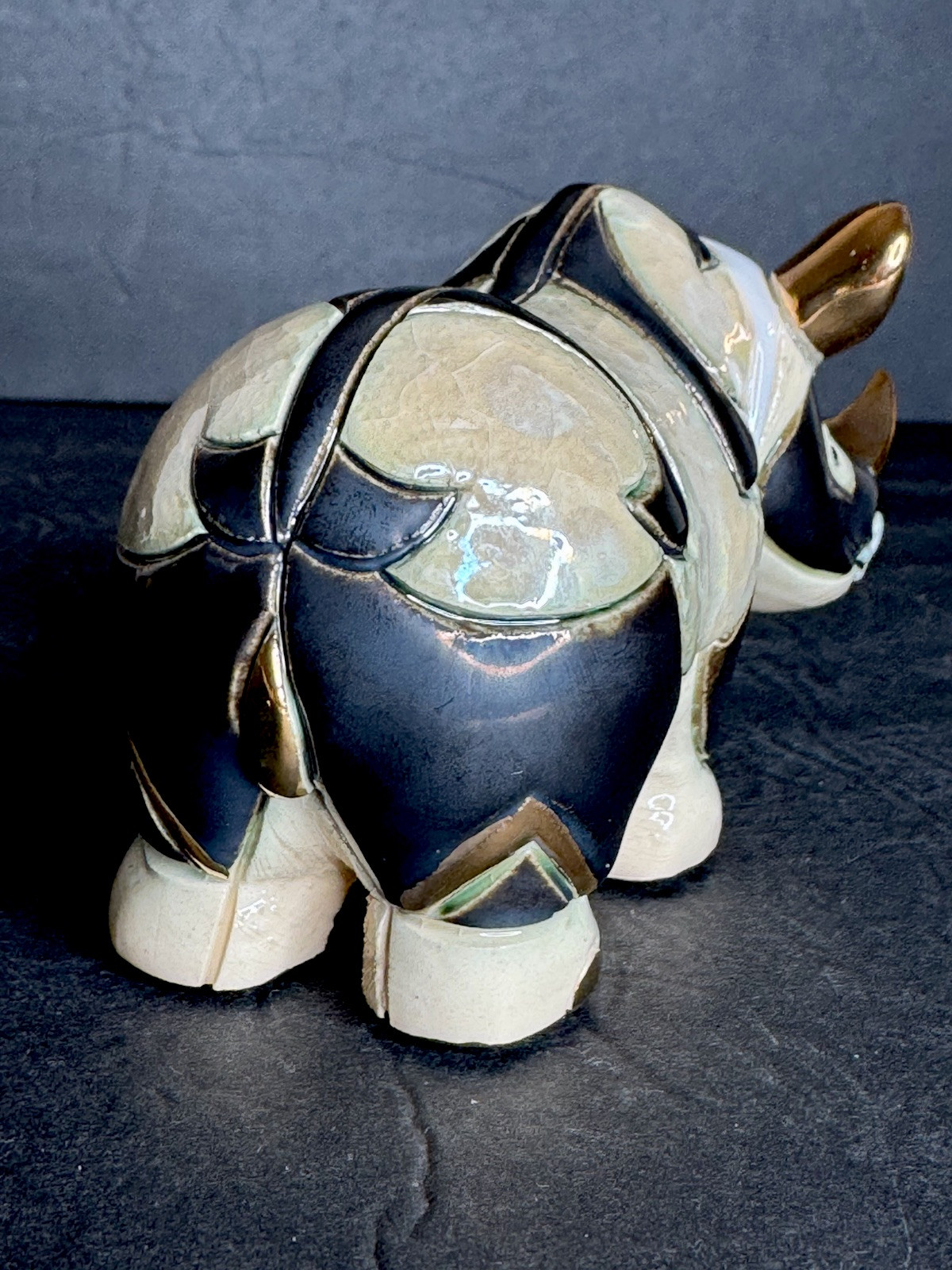 De Rosa Rinconada Rhino Figurine Silver Anniversary Platinum 24k Gold New Box