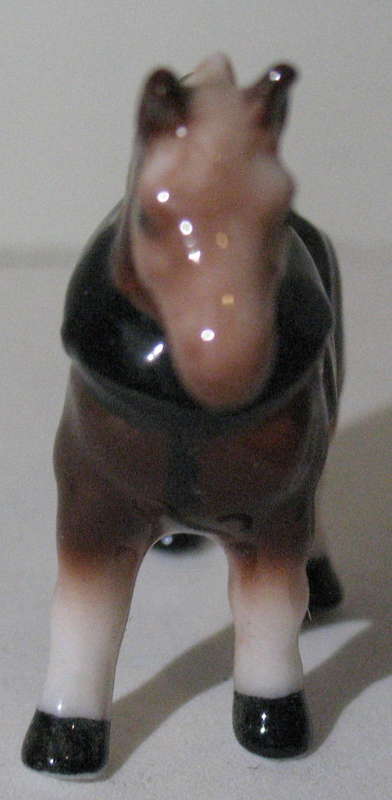 Vtg Bug House Miniature Bone China Clydesdale Draft Horse in Harness