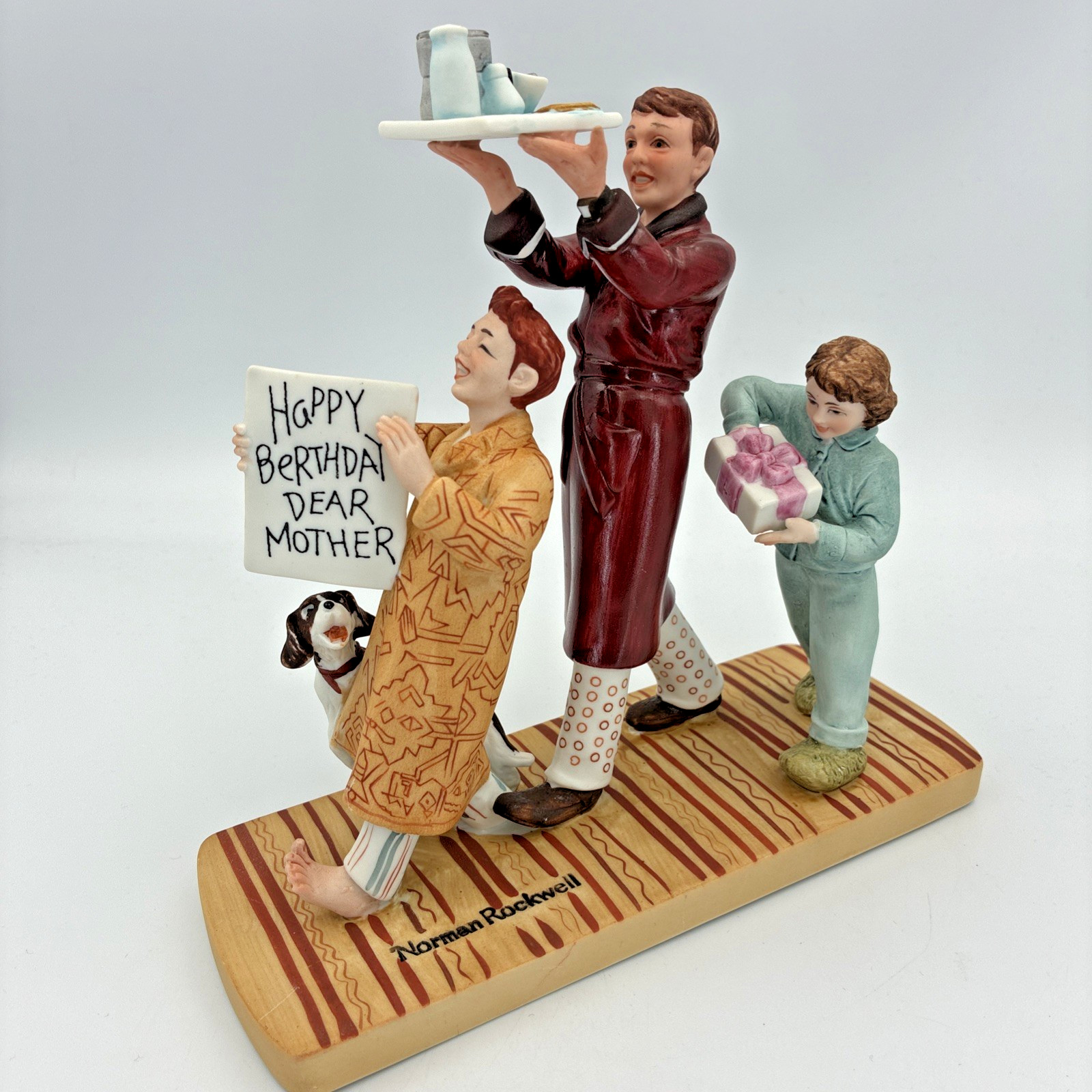 Norman Rockwell Happy Berthday Dear Mother Porcelain Figurine 79 American Family