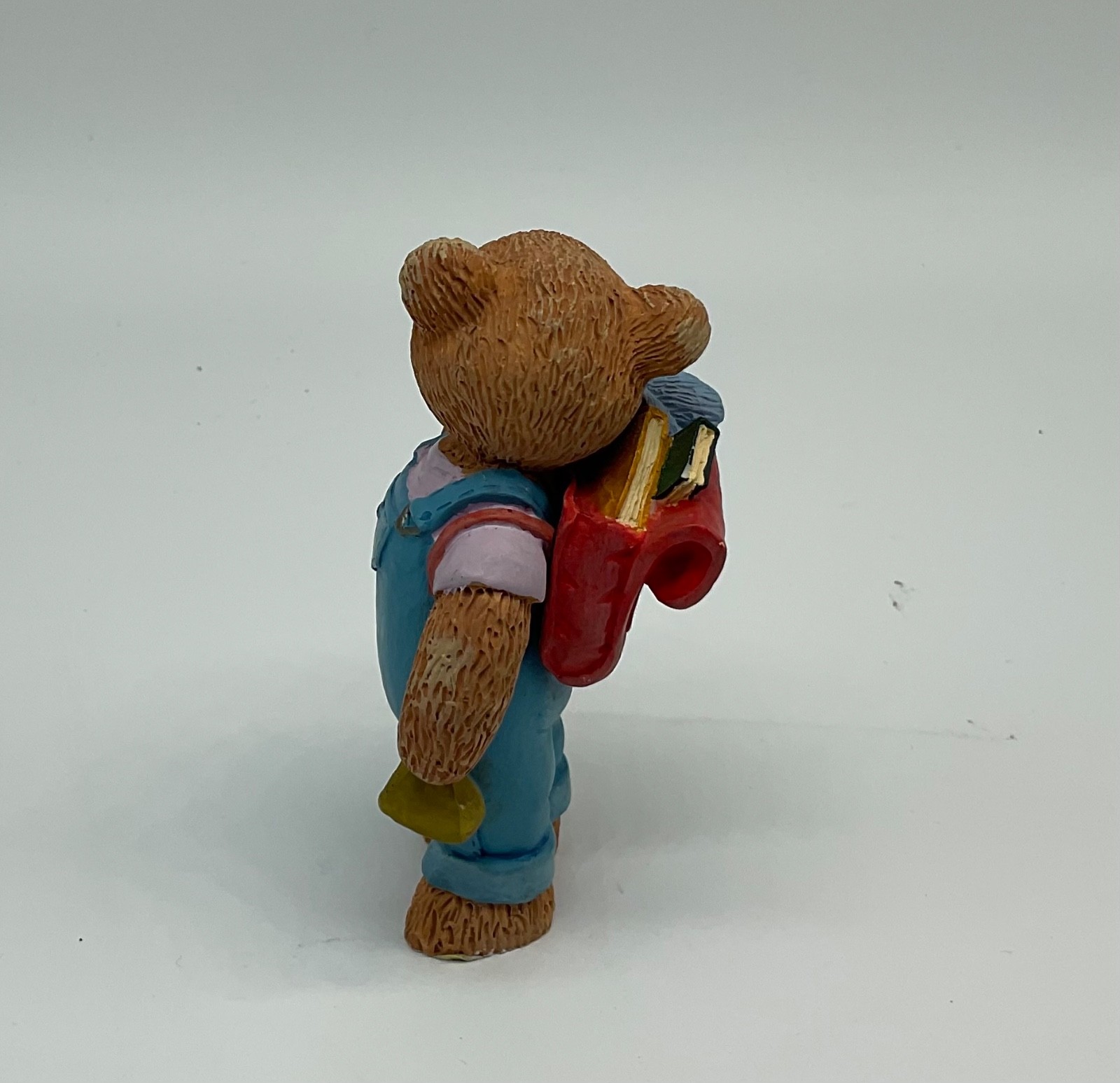 Teddy Bear Tales backpack bunny figurine 4″ overalls figure