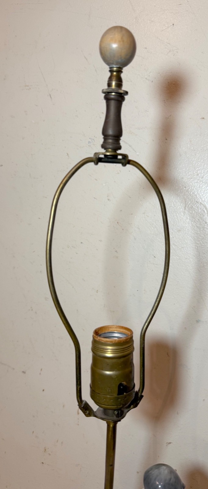 Vintage Royal Copenhagen Satyr Faun Child Perched on Column w Rabbit table lamp
