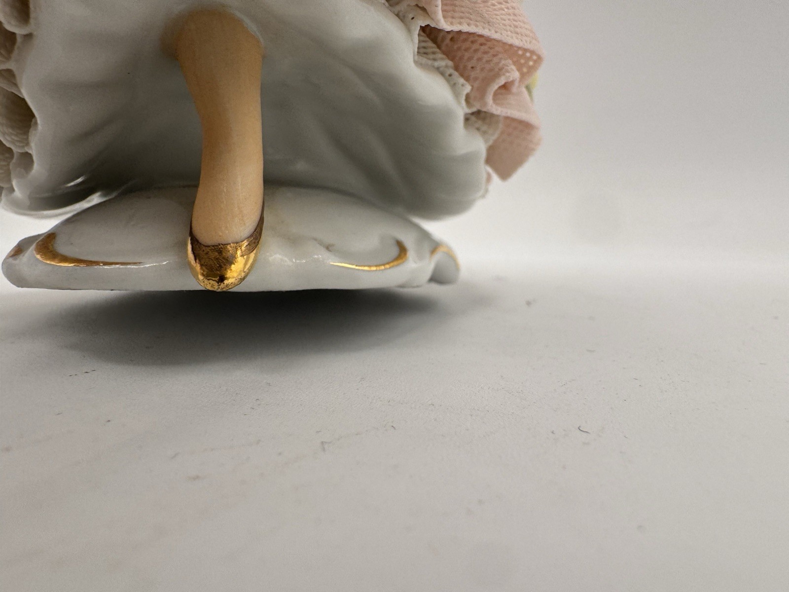Vintage Dresden Lace Porcelain Marie Antionette Figurine Germany Cond. Issue