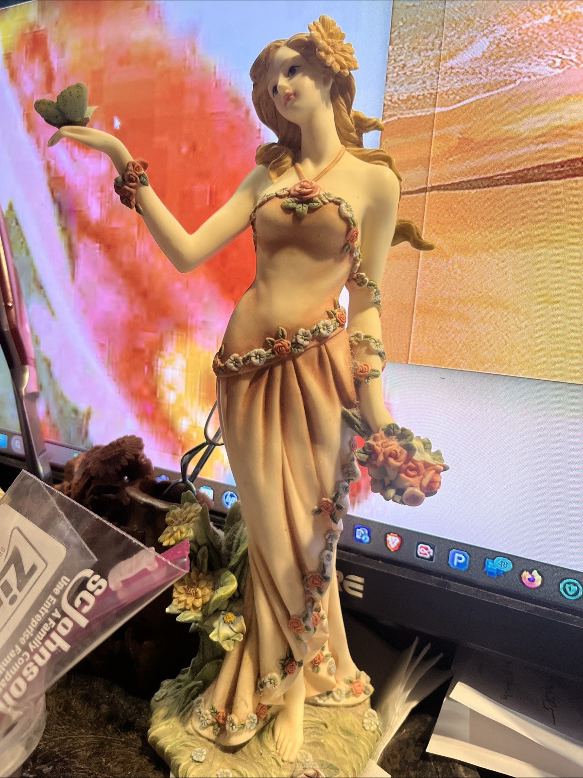 ‘Summer’ Collectible Lady Figurine Flowers and Butterfly 2004 Model 12228-04
