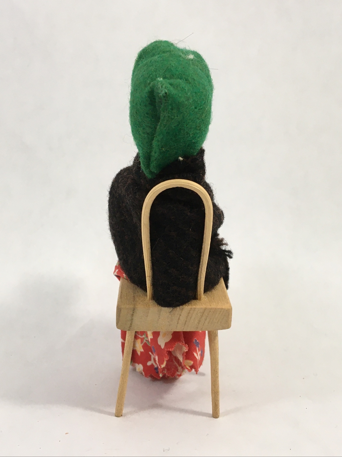 Old Woman in Chair Hand Made Folk Art Doll Figurine Artist Doll