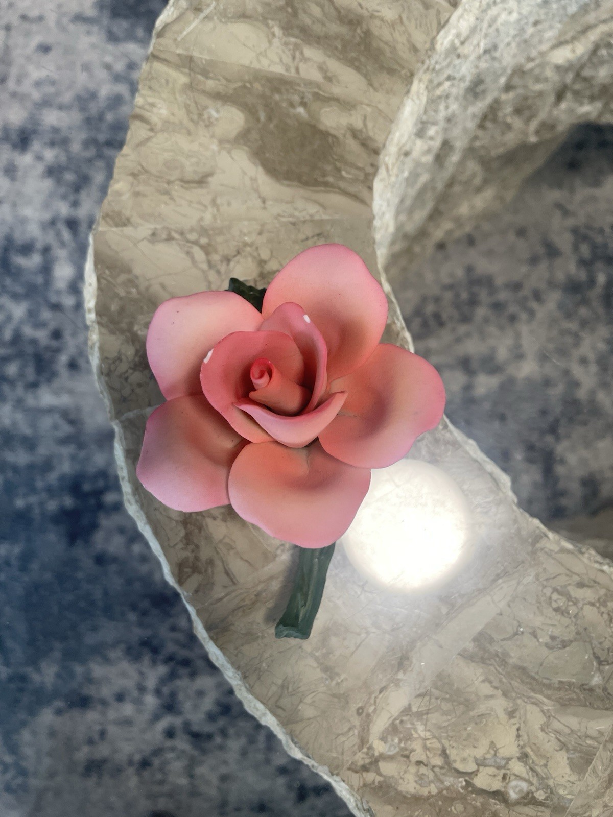 Vintage Napoleon Porcelain Pink Rose ~ Made in Italy Authentic