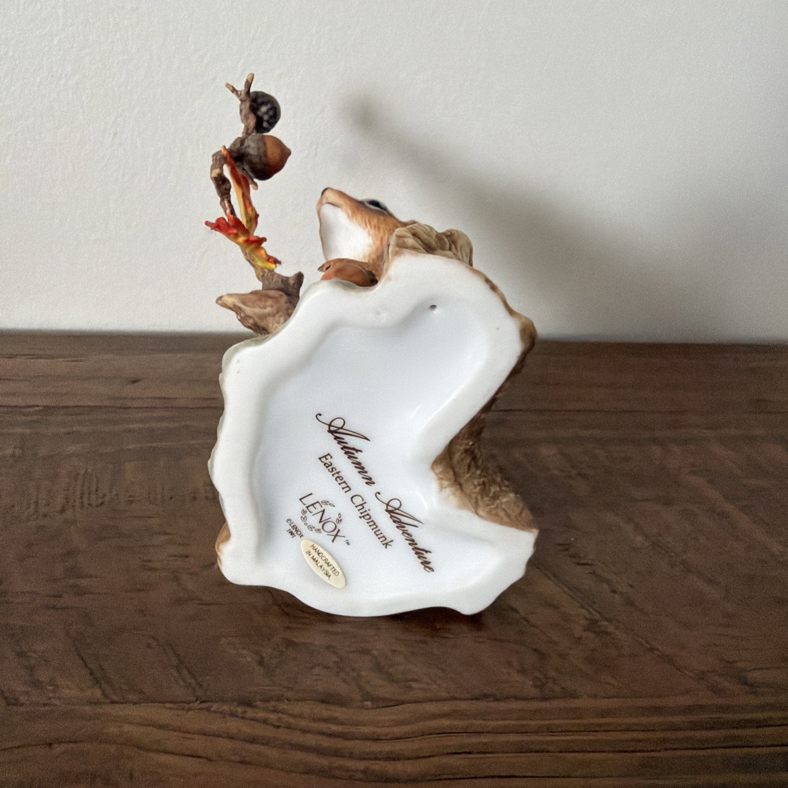Lenox Eastern Chipmunk Figurine Vintage 1991 Autumn Adventure Acorn Oak Woodland