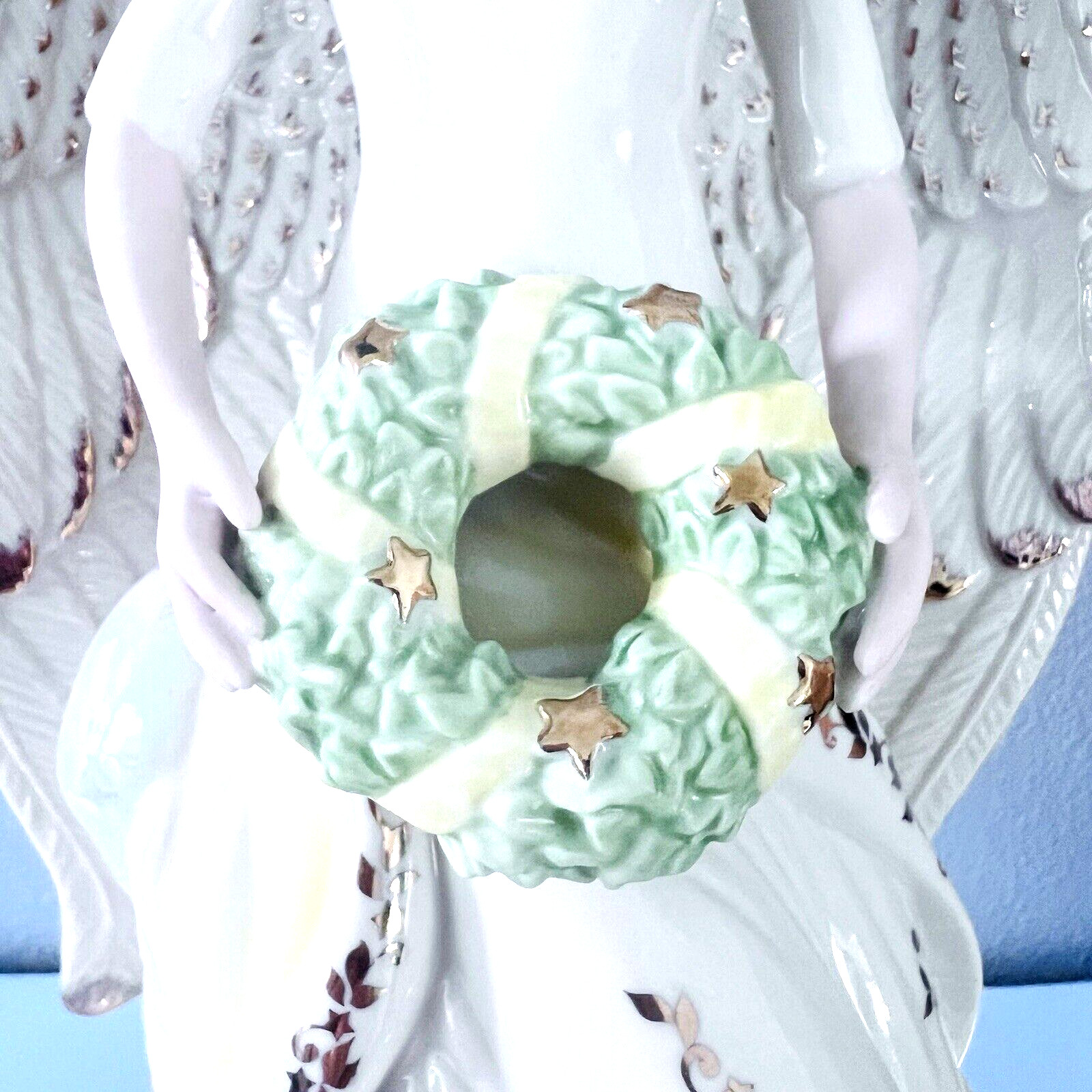Lenox Limited Edition Angelic Honor Figurine Angel Holding Wreath 12”