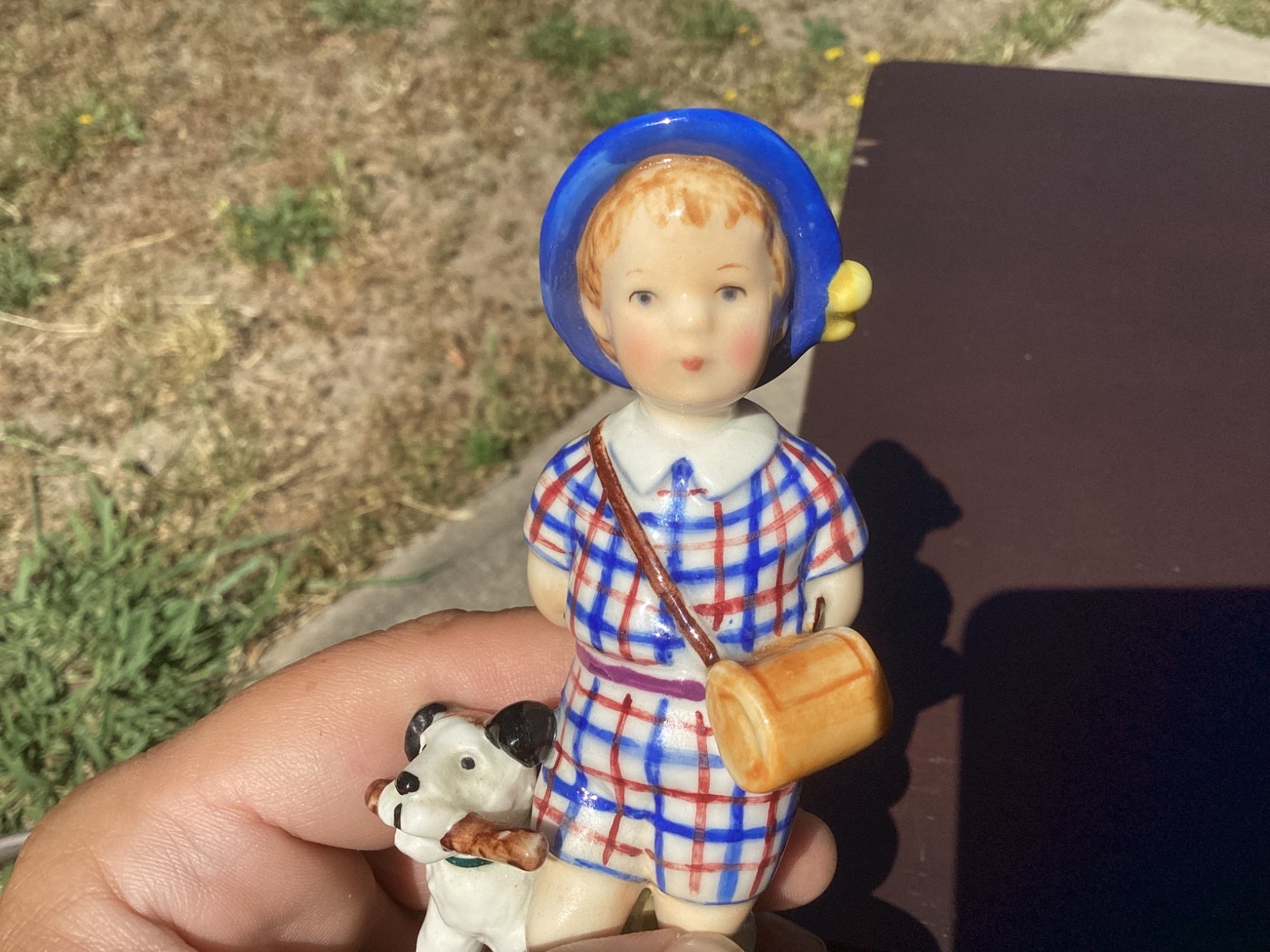 Vintage Goebel Kathe Kruse KRU 5 Full Bee Little Child Walking Dog 1955 Rare
