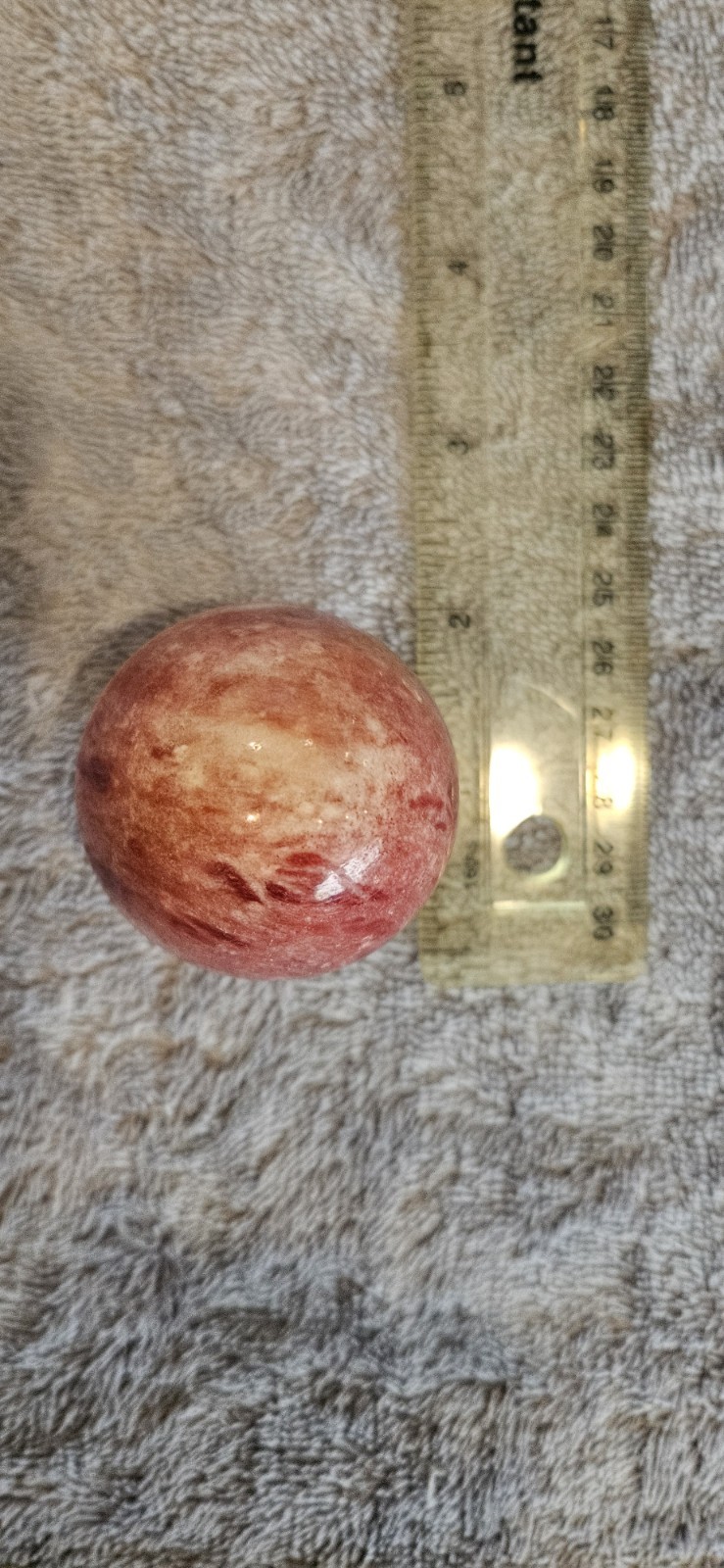 Vintage Pink/red Alabaster Egg Italy Hand Carved. Likely Italian. 2.5″ X 1.8″