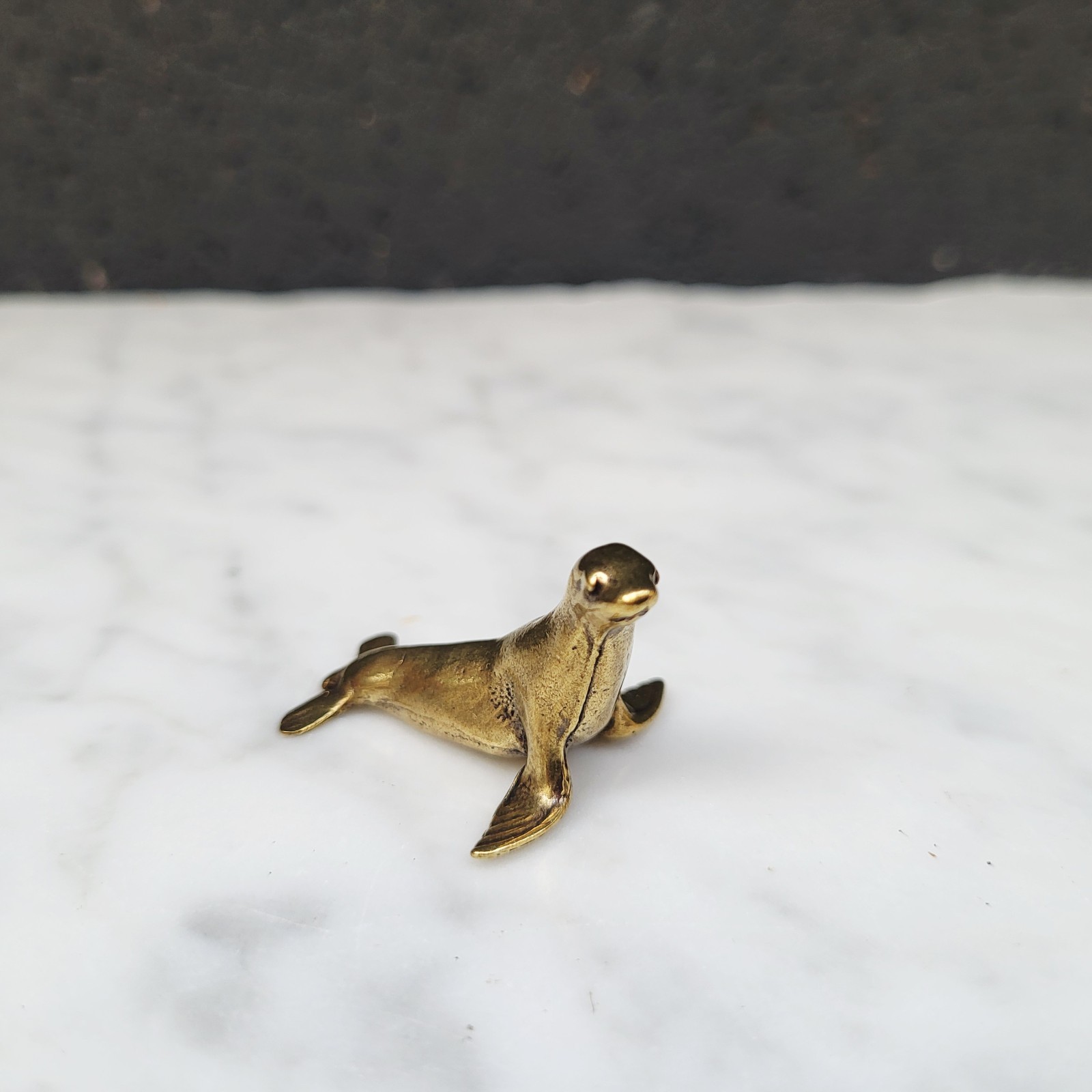 Minature Brass HighDetail Crafted Figurine Sea Lion Seal Ocean Marine Sealife