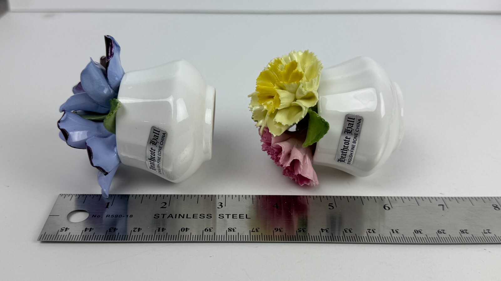 2 – Heathcote Hall English Fine Bone China Flowers in Flower Pots