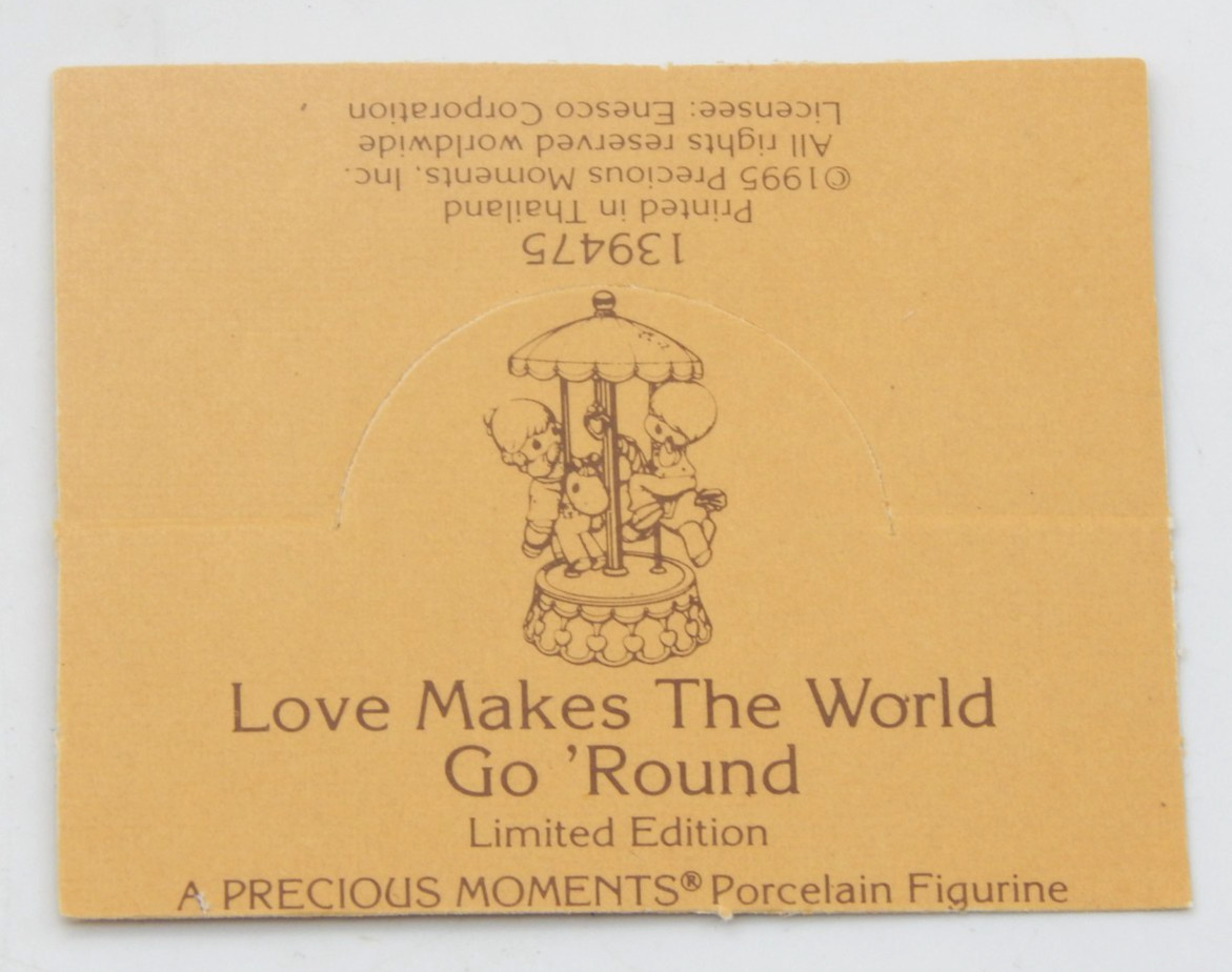 Precious Moments 139475 Love Makes The World Go Round 1995 Figurine Limited Ed