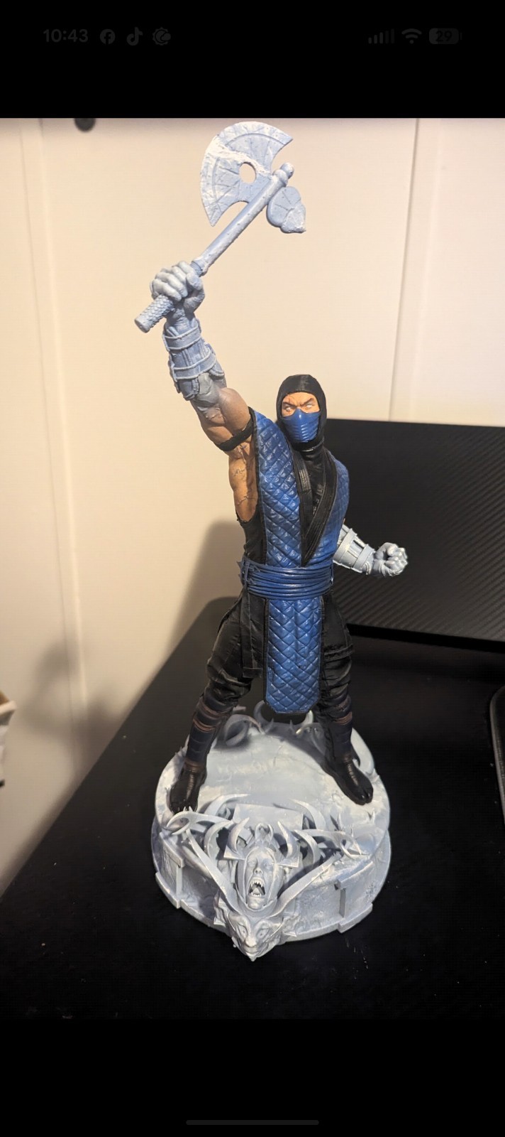 WOW Subzero Fighting! Custom Painted 3d Resin Statue.