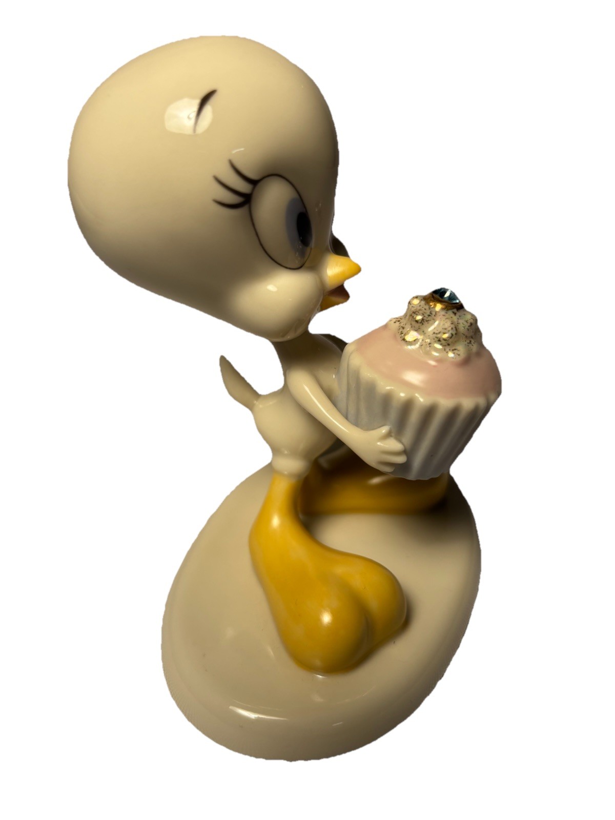 Lenox A Present From Tweety Bird Cupcake Blue jeweled Warner Figurine Porcelain