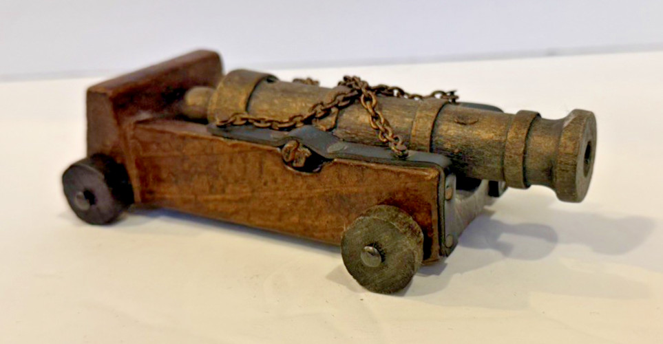Vintage Wooden Gothic Cannon, Shelf Decor, Made In Spain (READ DESCRIPTION!)