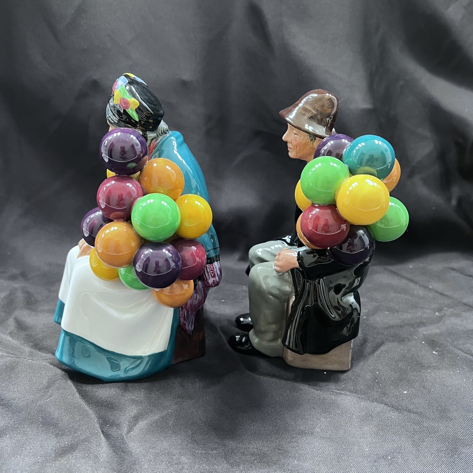 Pair 1960’s Royal Doulton Old Balloon Seller & The Balloon Man Figures – Vintage