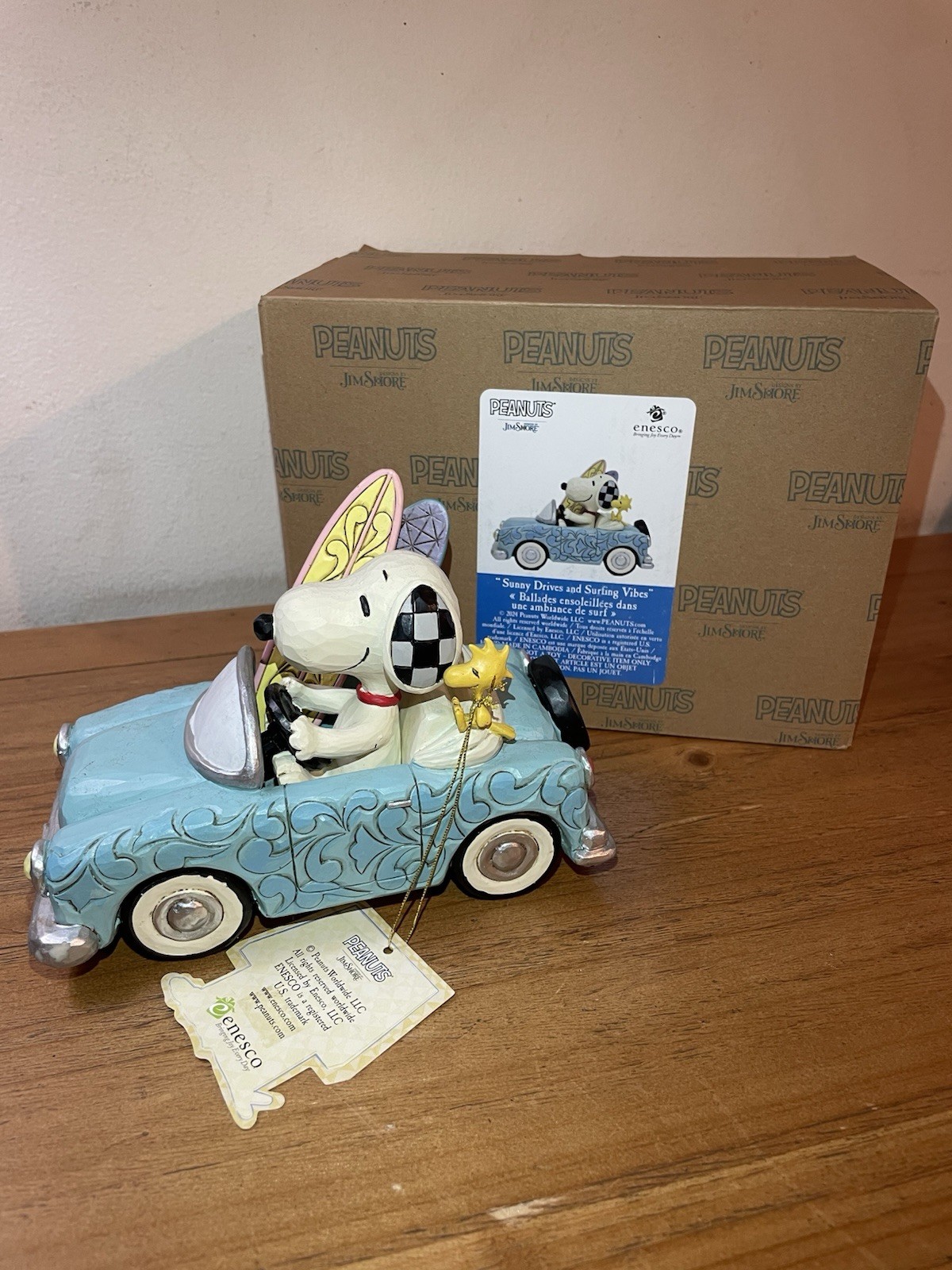 Peanuts Jim Shore Snoopy Woodstock “Sunny Drives & Surfing Vibes” NIB