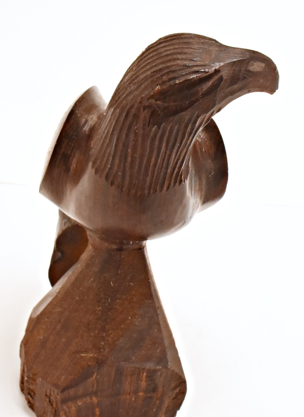 Ironwood Eagle Hawk Falcon Bird Sculpture Statue Hand Carved