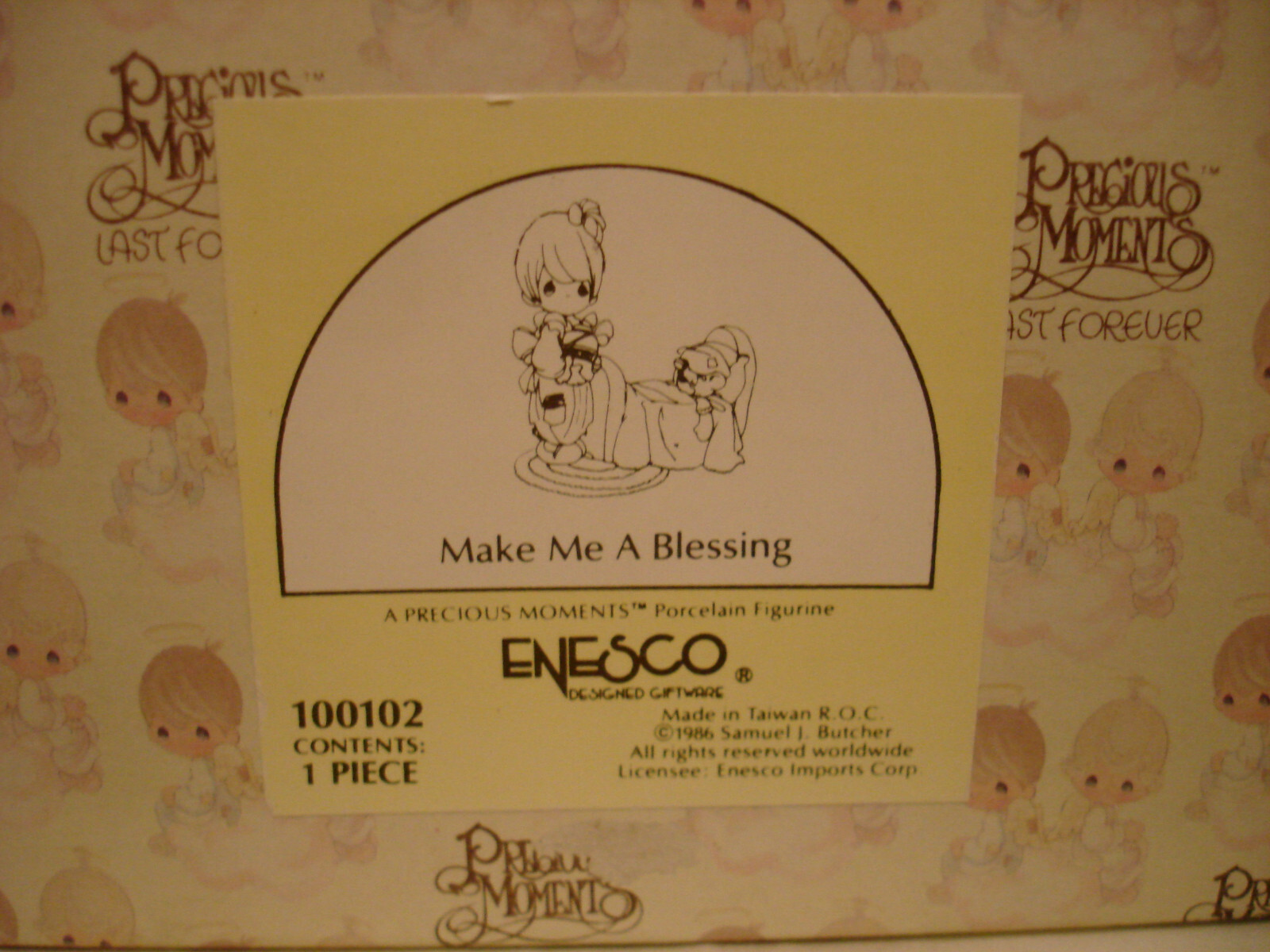 1986 Precious Moments Porcelain Figurine MAKE ME A BLESSING w/BOX Enesco