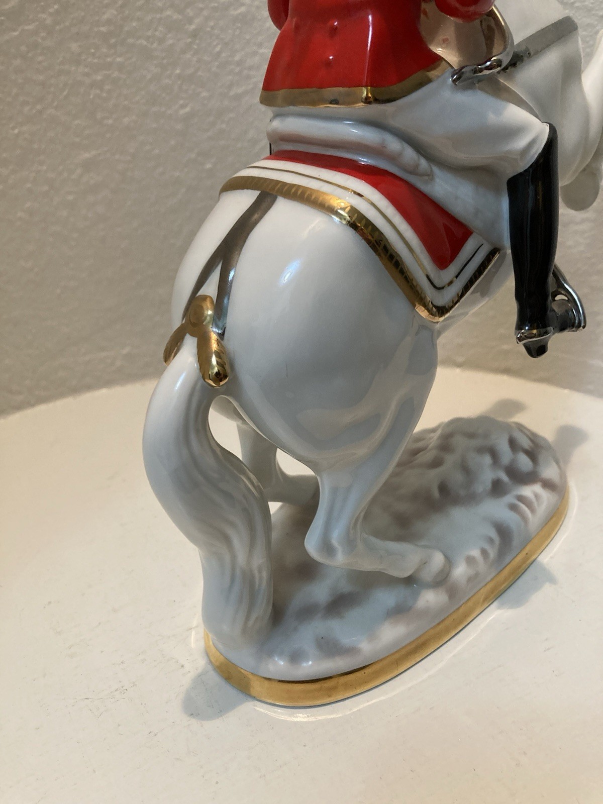 GEROLD-PORZELLAN #7083-VIENNA RIDING SCHOOL HORSE & RIDER-Lot M29