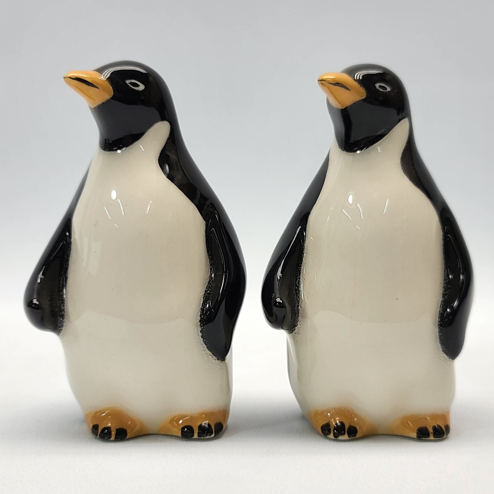 ⭐️ (5pc) Porcelain Adelie Penguin Figurine Lot Signed EE – 3.5″ & 4.5″ Tall