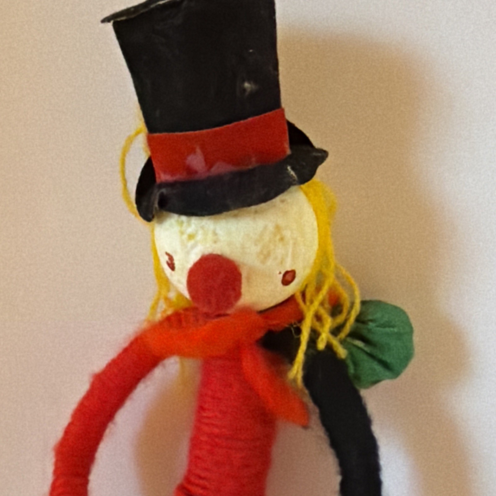 Vintage Unique Bendable Poseable Wire Craft Thread Clown Decor Figure Hobo