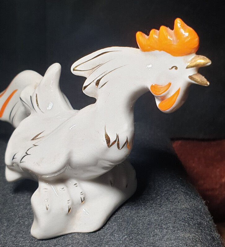 Vintage Latvia RPR porcelain figurine Rooster decorative USSR Riga RPF PFF