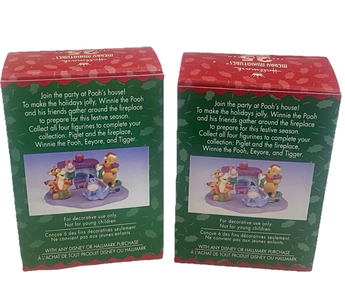 Hallmark Merry Miniatures Christmas at Pooh’s House LOT 2 Figurine Pooh Eeyore