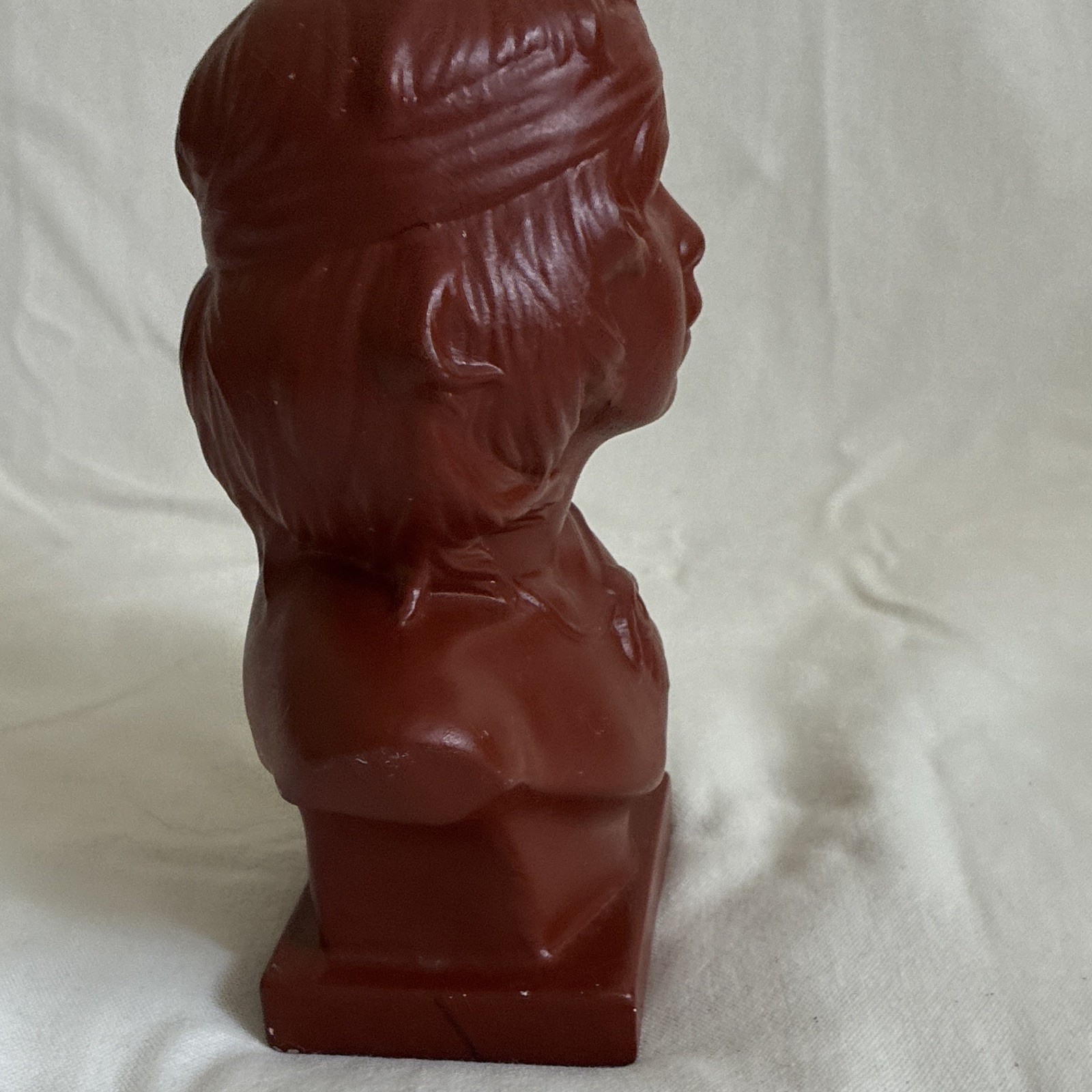Brown Ceramic Bust Sculpture Painted Finish People Theme Adults 1pc