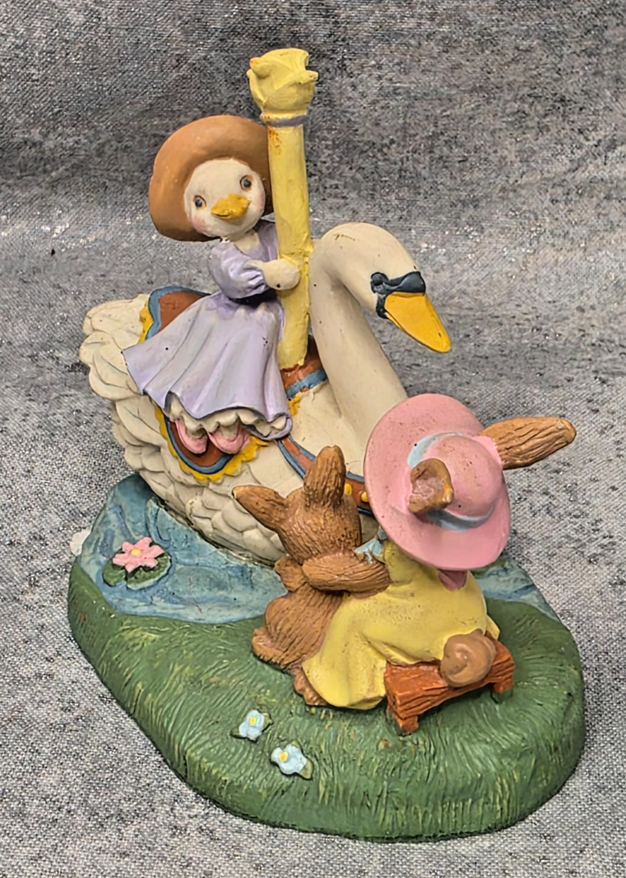 AVON 1993 Carousel Wonderland Miniature Collection “Waiting for Our Turn” Swan