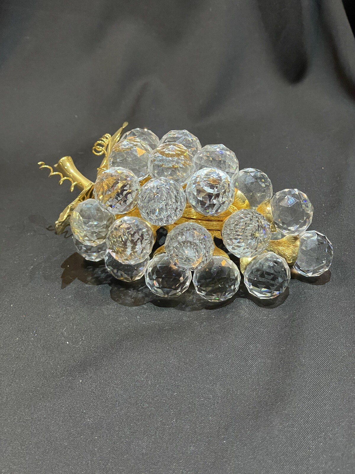 Swarovski Crystal Gold 28 Large Grapes Cluster Sparkling Fruit Box