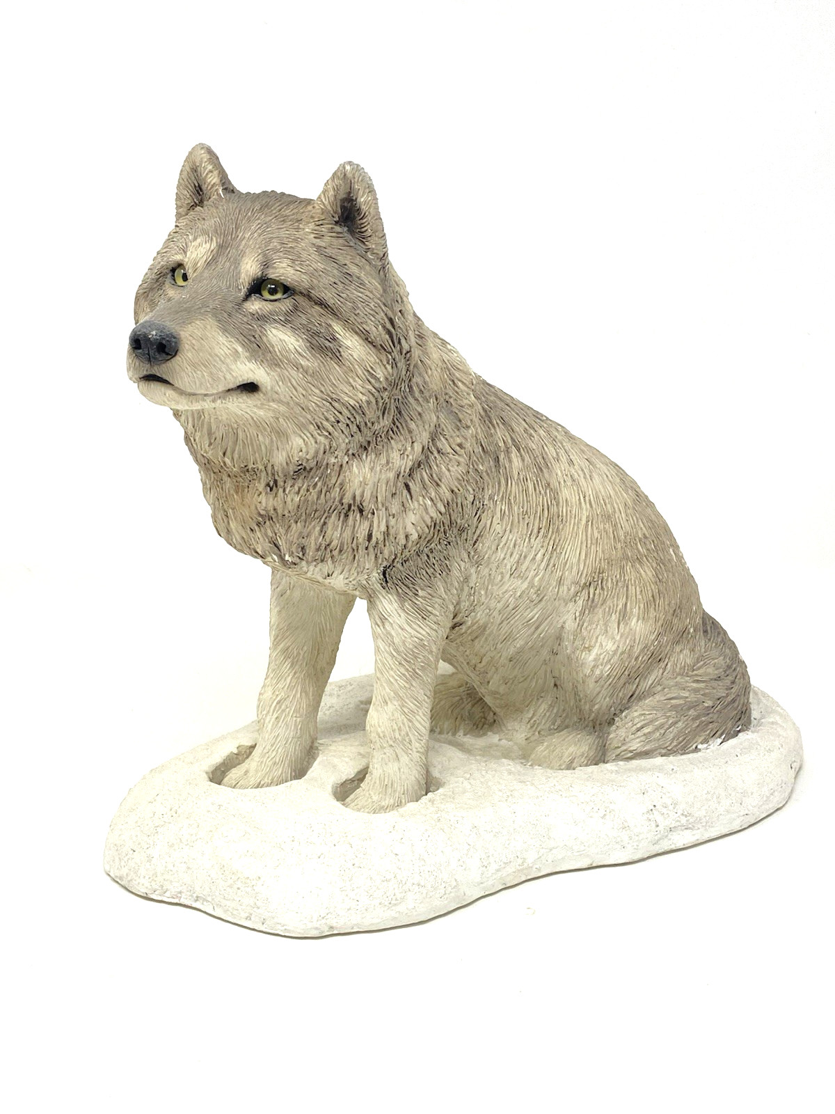 Large 9” Sandicast 301 Snow Wolf Sitting Vintage Figurine Signed Sandra Brue