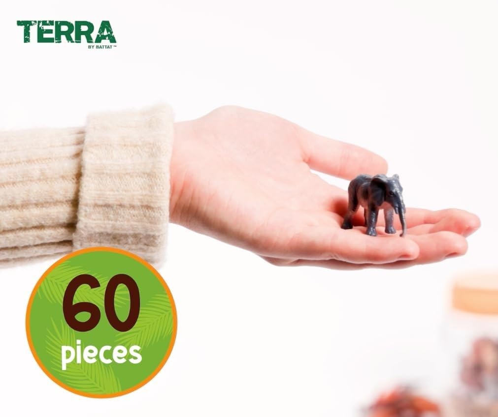 Educational 60-Piece Mini Wild Animal Figurines – Perfect for Kids 3 & Up