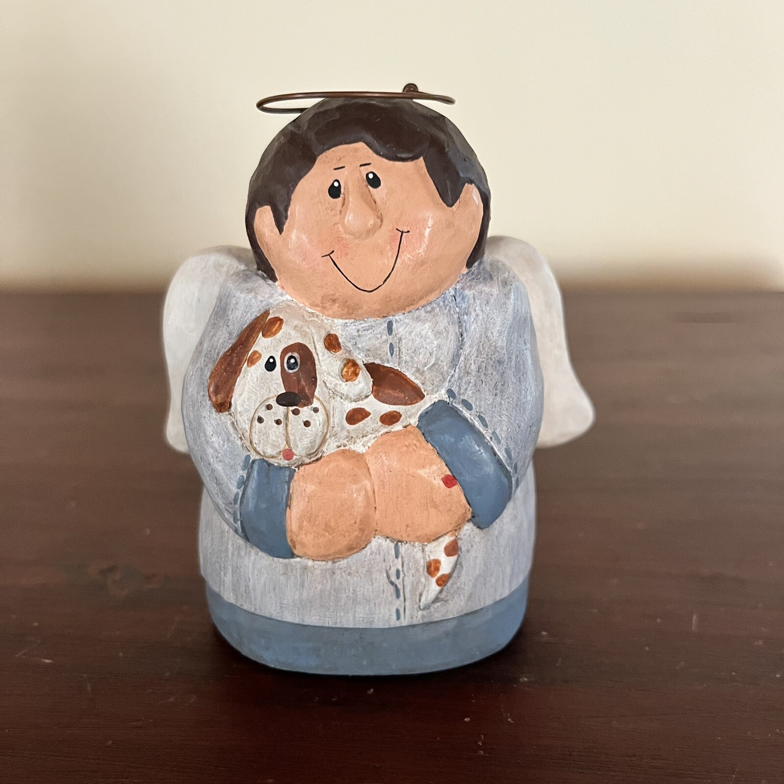 Eddie Walker Angel Boy Holding Puppy Figurine Midwest Of Cannon Falls *READ*