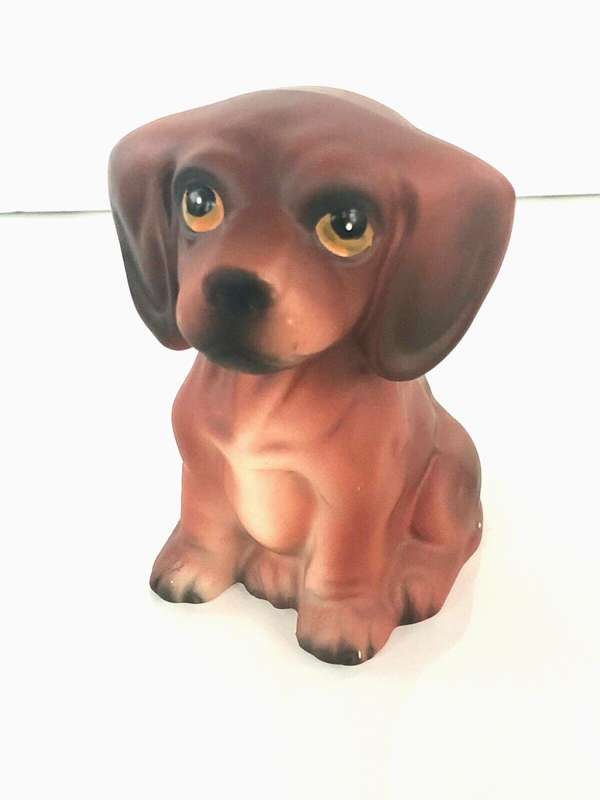 RARE Vintage Porcelain Beagle Puppy Dog Figurine G&G Made in Japan 3.75″ Brown