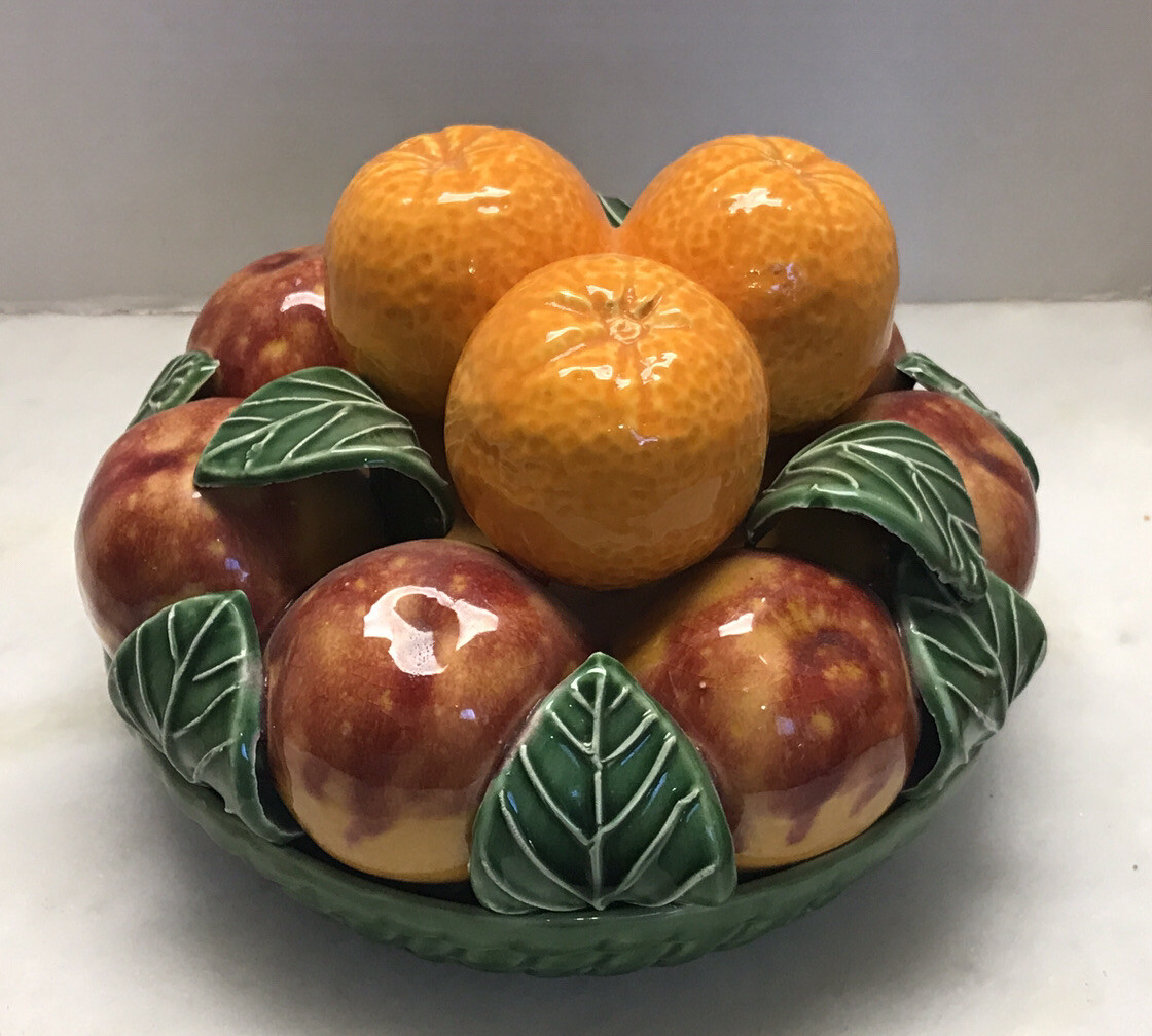 Jay Willfred Andrea by Sadek Ceramic Fruit Bowl Orange Peaches Glossy Portugal