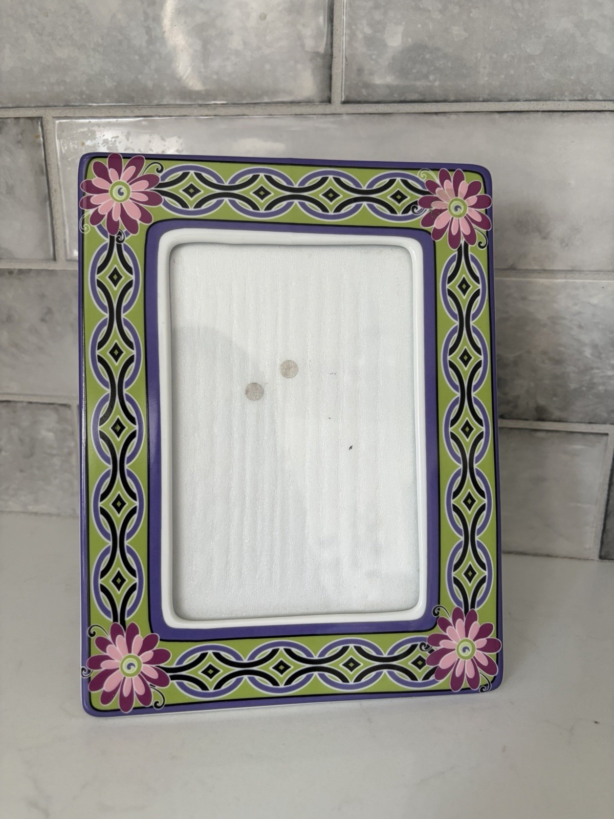 Andrea by Sadek VERA BRADLEY- Geometrical Floral Ceramic Picture Frame 6×8”