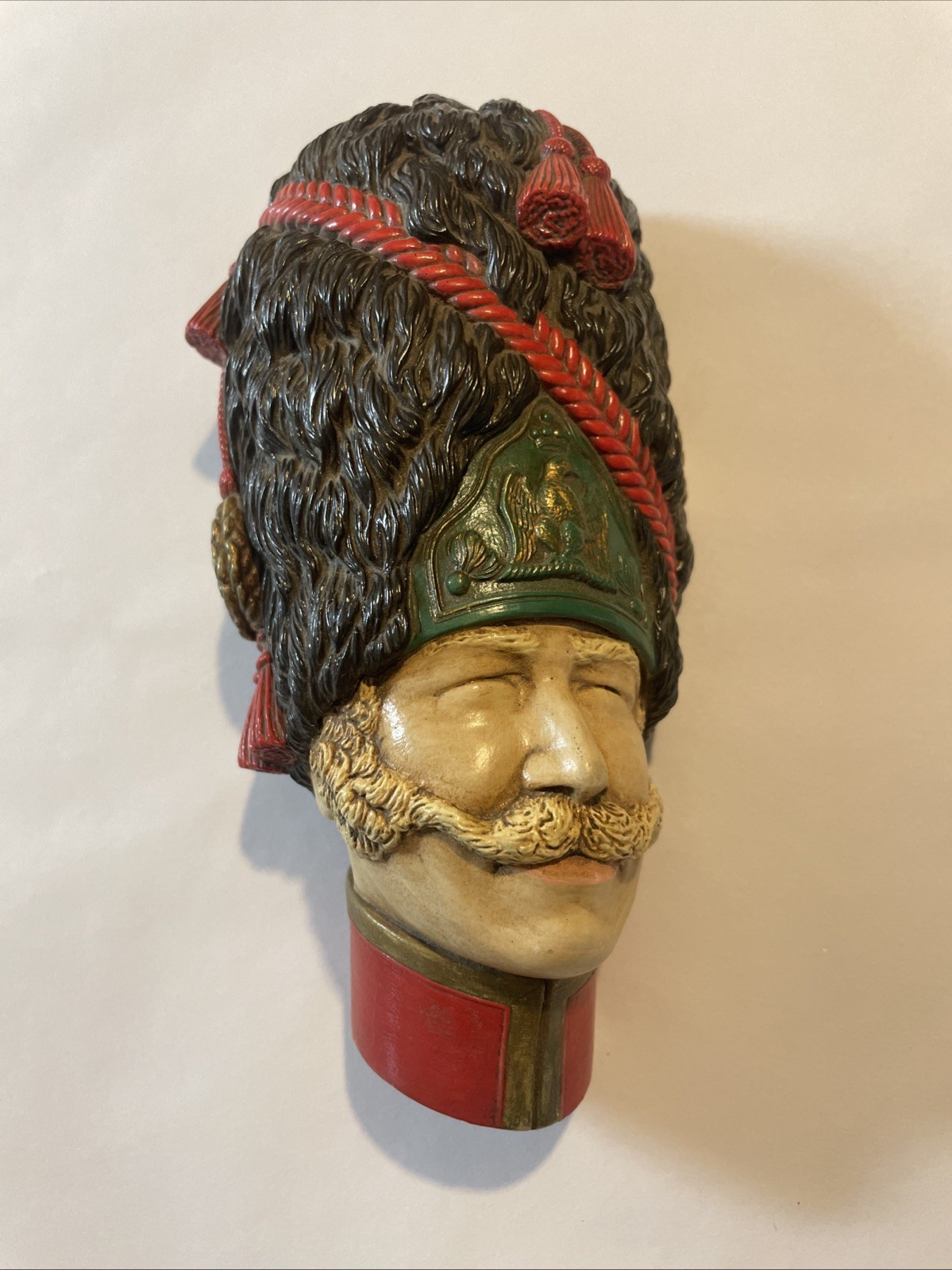 Vintage Bossons FRANCE “Grenadier” Military Head Chalk Ware Wall Mask England