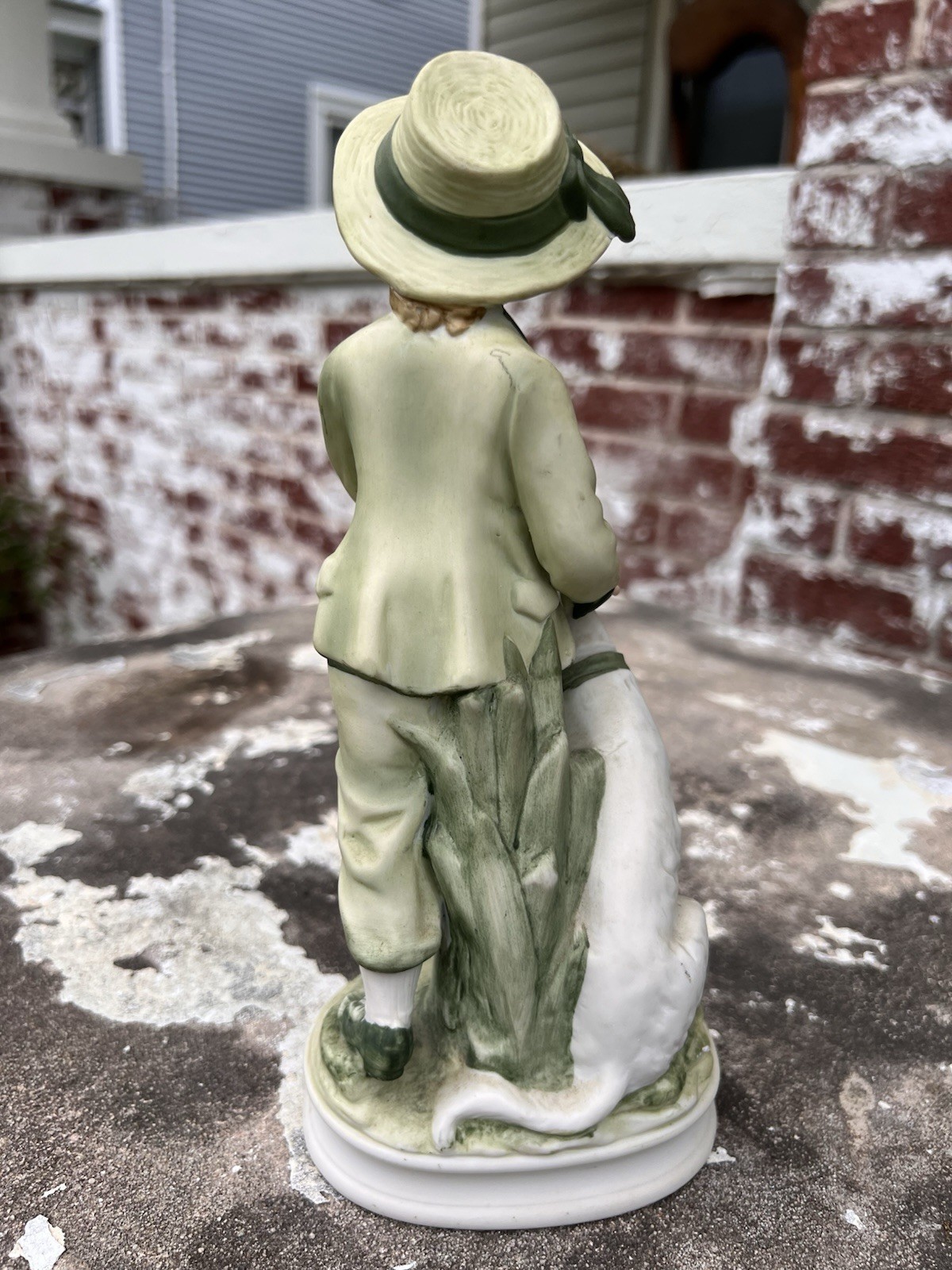 Vintage English Boy In Green Suit with Dog Andrea by Sadek #7154 Hand Painted