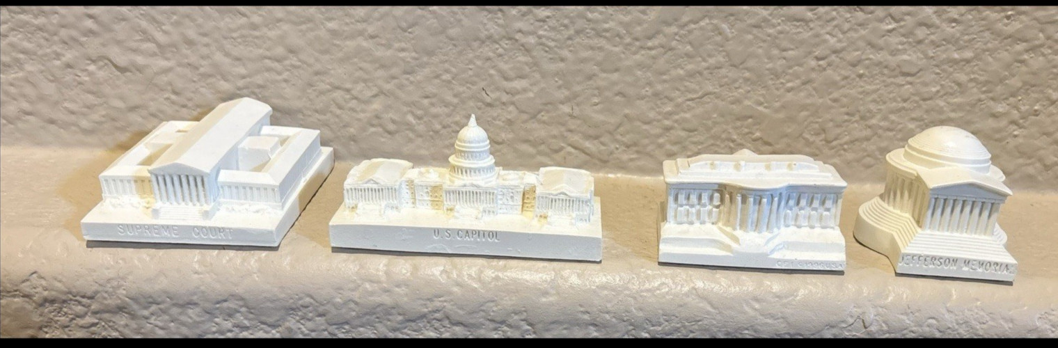 Washington D.C. Sculptures Supreme Court+Capitol+White House+Jefferson Memorial