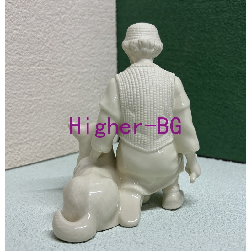 1pcs Lenox First Blessing Nativity Shepherd Boy with Dog 4.5inch DIY Ceramic