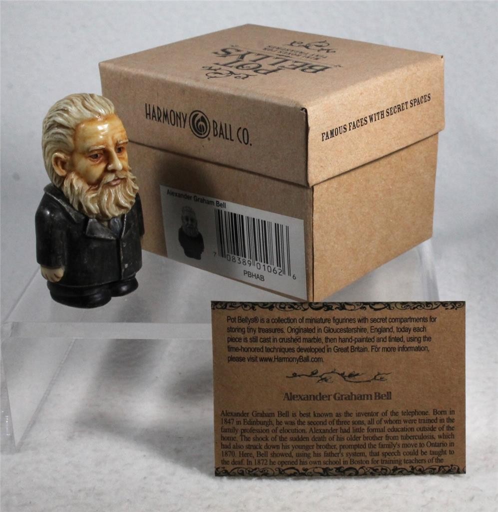 RARE Harmony Kingdom Ball Pot Bellys -ALEXANDER GRAHAM BELL -xPBHAB -Retired NIB