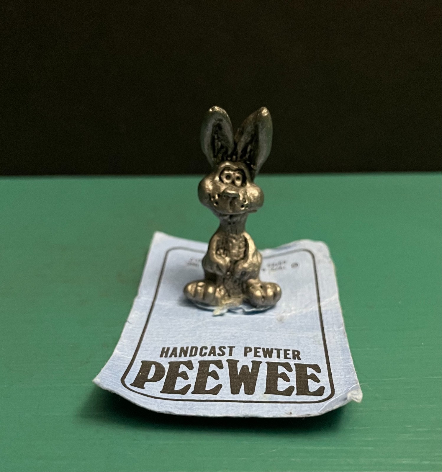 Michael Ricker Pewter Peewee Bunny Rabbit Animal Wildlife Diorama Art Figurine